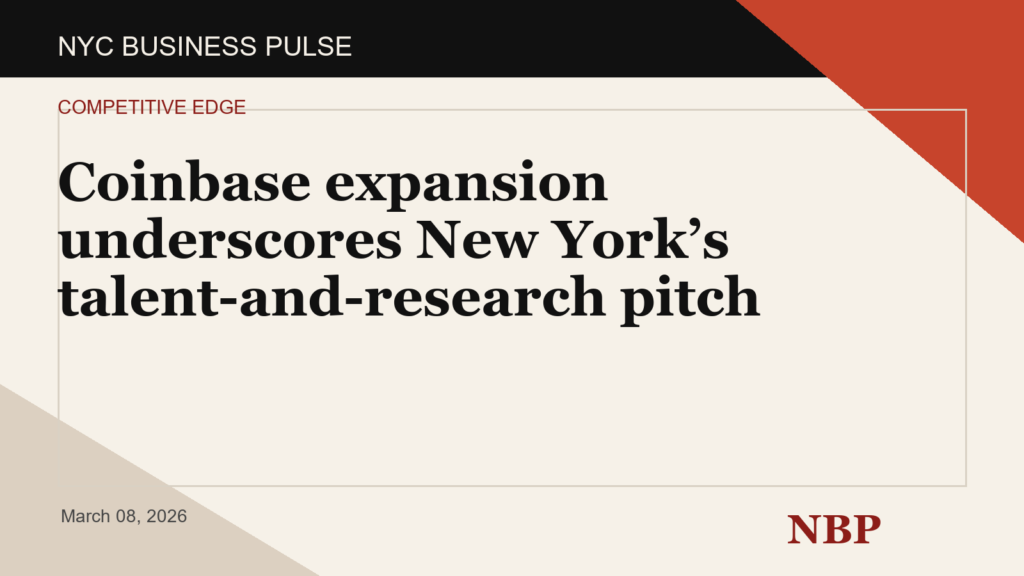 Coinbase expansion underscores New York’s talent-and-research pitch