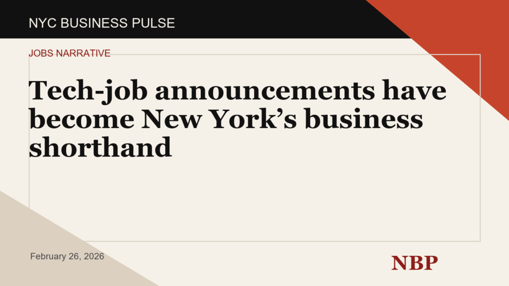 Tech-job announcements have become New York’s business shorthand