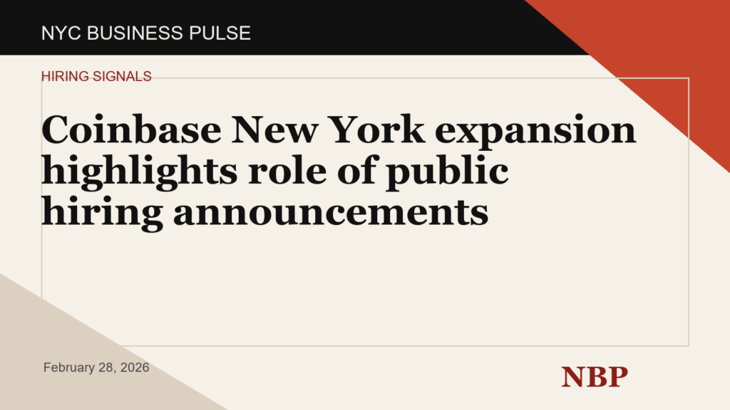 Coinbase New York expansion highlights role of public hiring announcements